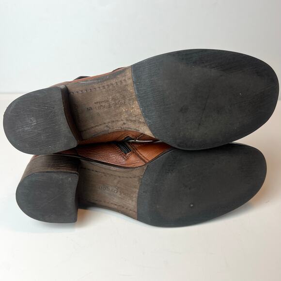 Paul Green Wyatt Leather Booties Ankle Boots Cognac Brown Size 5 - Picture 8 of 10